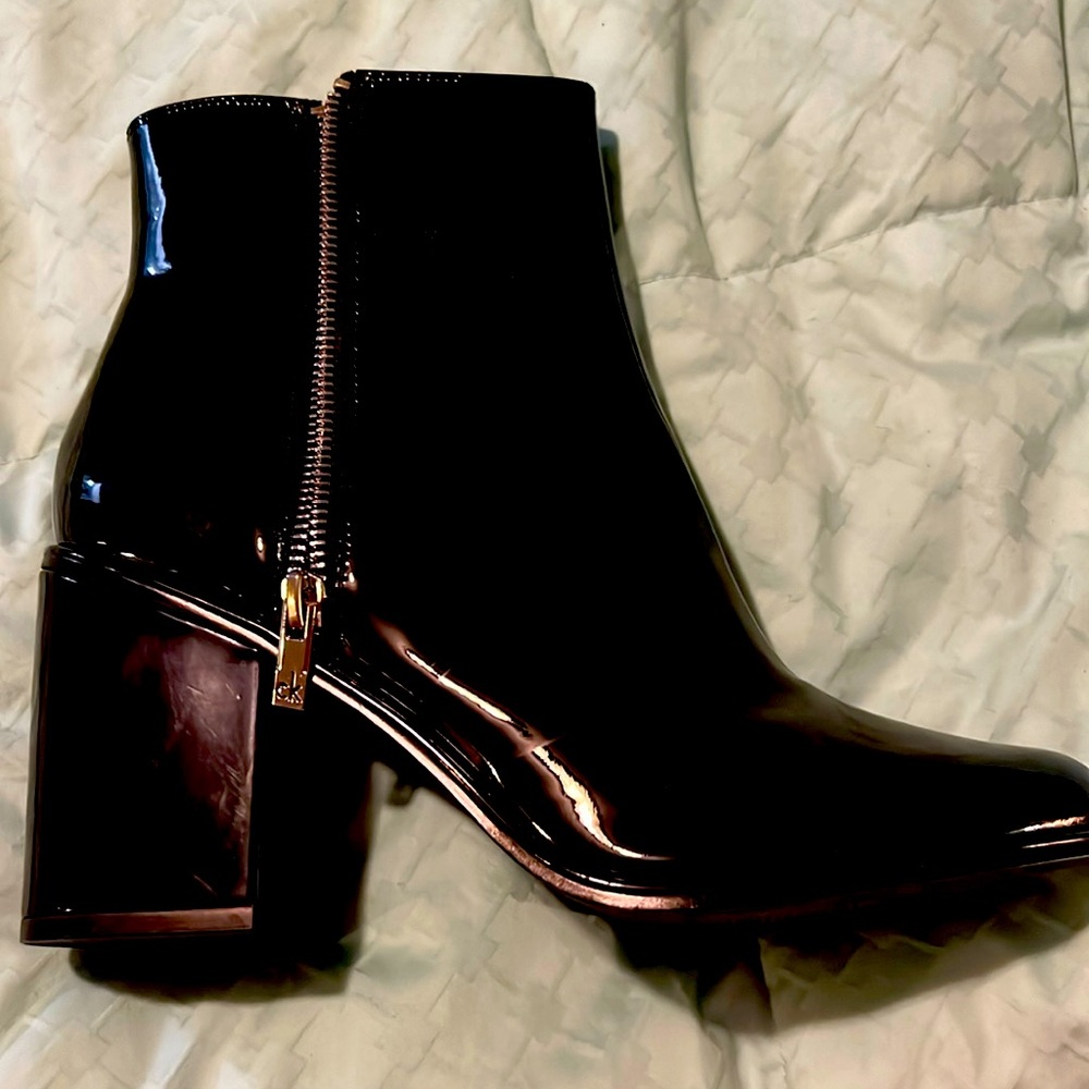Calvin Klein Cili black patent leather boot